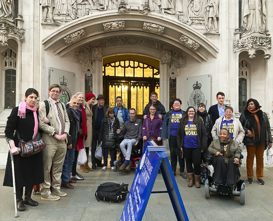 ALLFIE and supporters outside the Supreme Court, Westminster