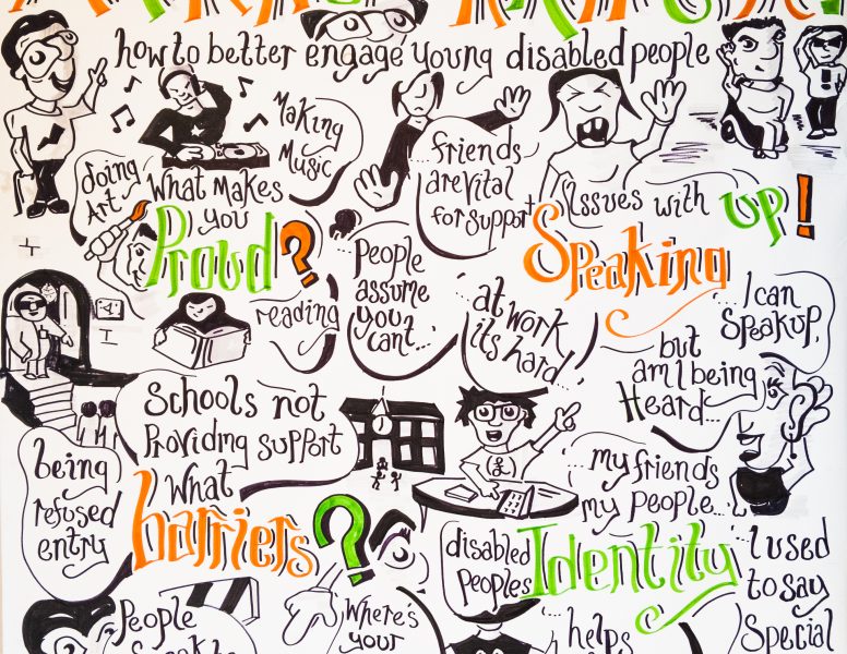 Visual minutes from the workshop: Making Things Happen - how to better engage Young Disabled people