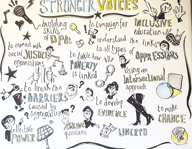 Stronger Voices project, visual minutes from the steering group meeting.
