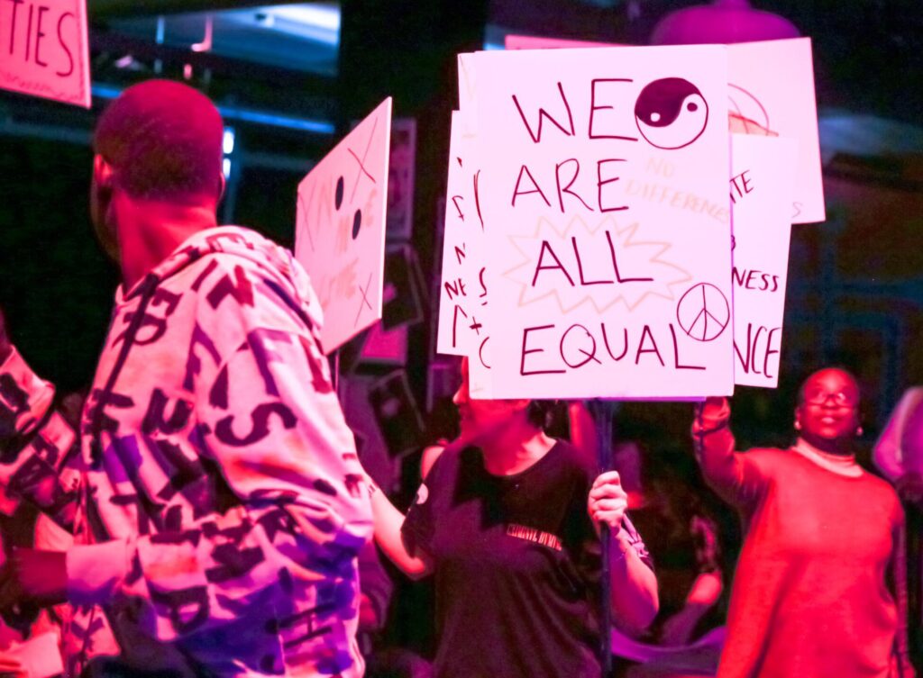 Hackney Youth protest. Photograph: Becky Bailey