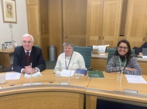 The End Torture Collective speaking in Parliament. From left to right: John McDonnell MP(event sponsor), Simone Aspis (Free Our People), Asha Nauth (DEWA)