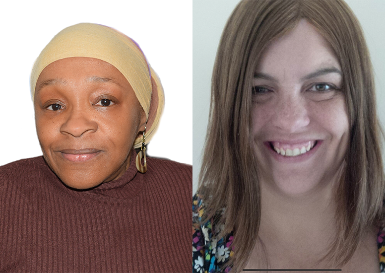 Image: Head and shoulders shots of article authors, on the left hand side is Michelle Daley, a Black Disabled woman, and on the right hand side is Sharon Smith, a white woman.